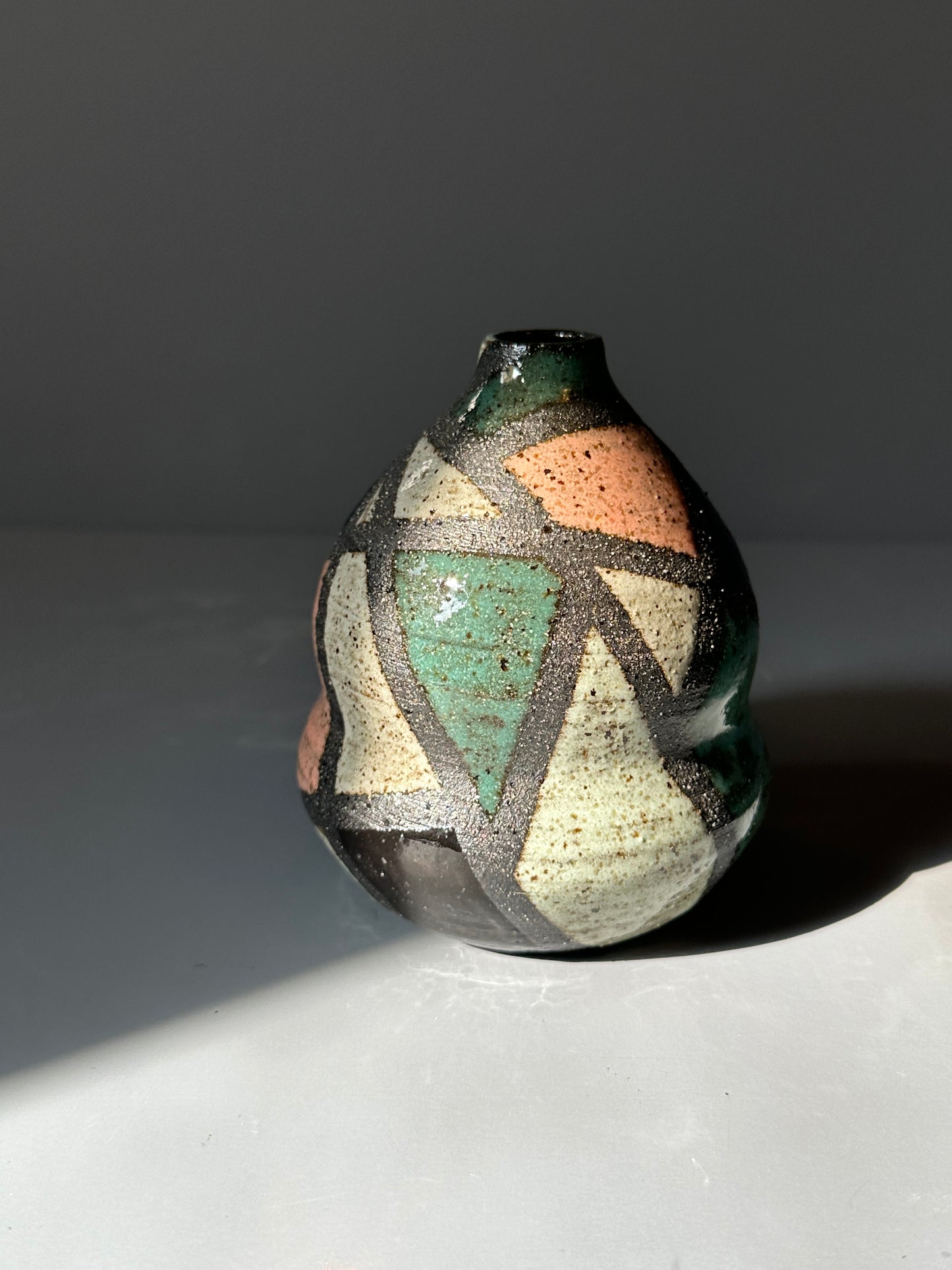Dark Geometric Bud Vase